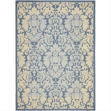 Safavieh 7 Ft. -10 In. X 11 Ft. Large Rectangle Indoor-Outdoor Courtyard- Blue And Natural- Machine Made Rug CY2727-3103-8